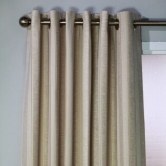 Titian Stripe Honey & Cream Eyelet Curtains