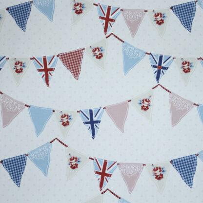 Bunting Blue Curtain Fabric
