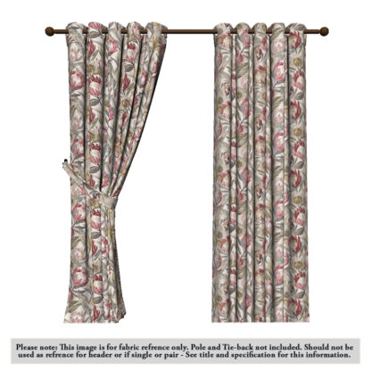 Protea Blossom Ruby Eyelet Curtains - Image 2